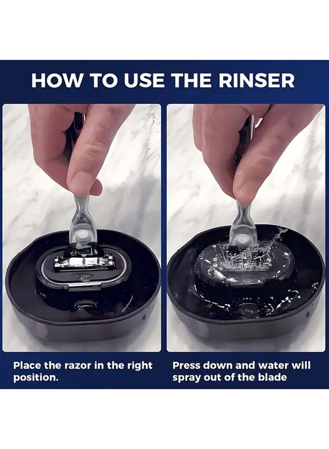 Black Manual Shaver Rinser With Press Button Durable Portable No Electricity Needed - Image 4