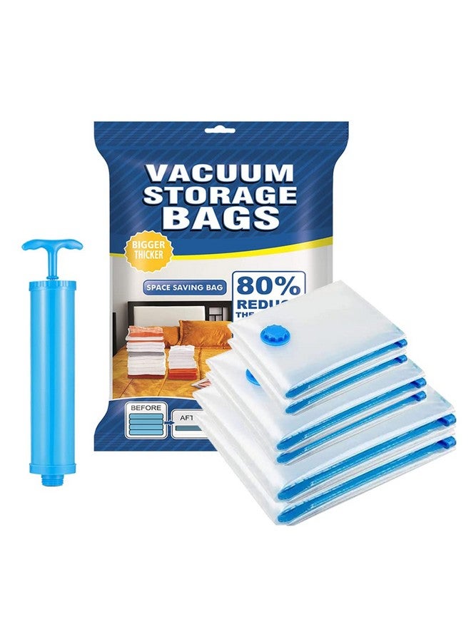 TONY STARK TONY STARK Space Saver (Pack of 6) Reusable Vacuum Storage Ziplock Compression Sealer Bags for Travel clothes and home Blankets, Quilts with hand Pump 2 Medium (50x70 cm), 2 Large (60x 80 cm) , 2 Jumbo (70x100)  - Image 1