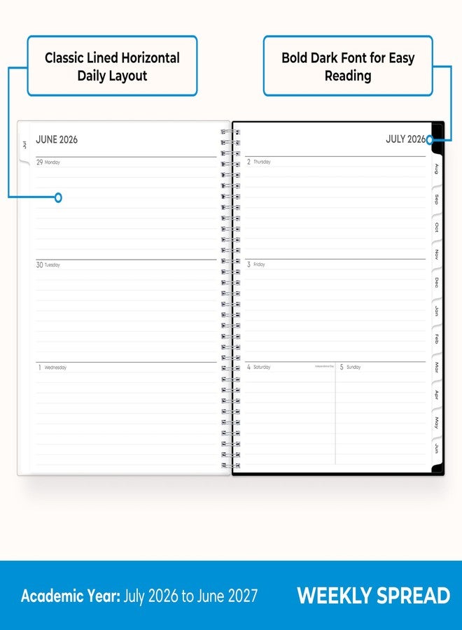 Blue Sky 2026-2027 Weekly and Monthly Academic Year Planner Calendar, July 2026 - June 2027, 8.5" x 11", Flexible Pocket Cover, Wirebound, Storage Pocket, Analeis - Image 3