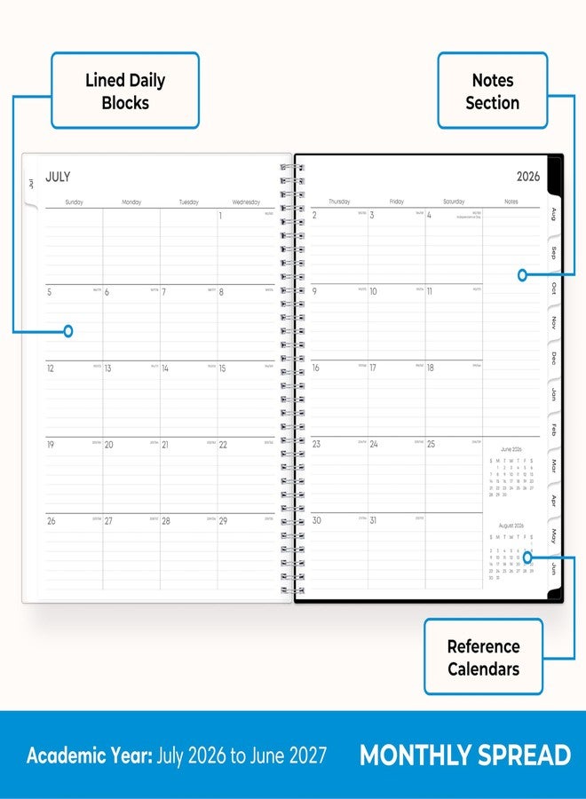Blue Sky 2026-2027 Weekly and Monthly Academic Year Planner Calendar, July 2026 - June 2027, 8.5" x 11", Flexible Pocket Cover, Wirebound, Storage Pocket, Analeis - Image 4