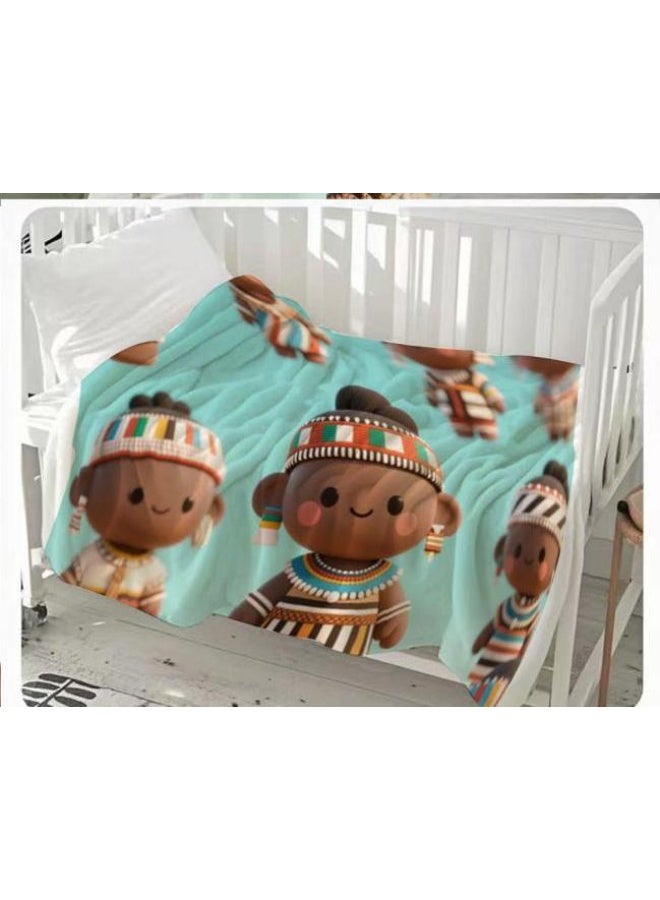 عام بطانية رقيقة من الفانيلا الكرتونية للأطفال والرضع (دافئة ومريحة، ومناسبة للنوم والألعاب) 70 سم * 100 سم - Image 1