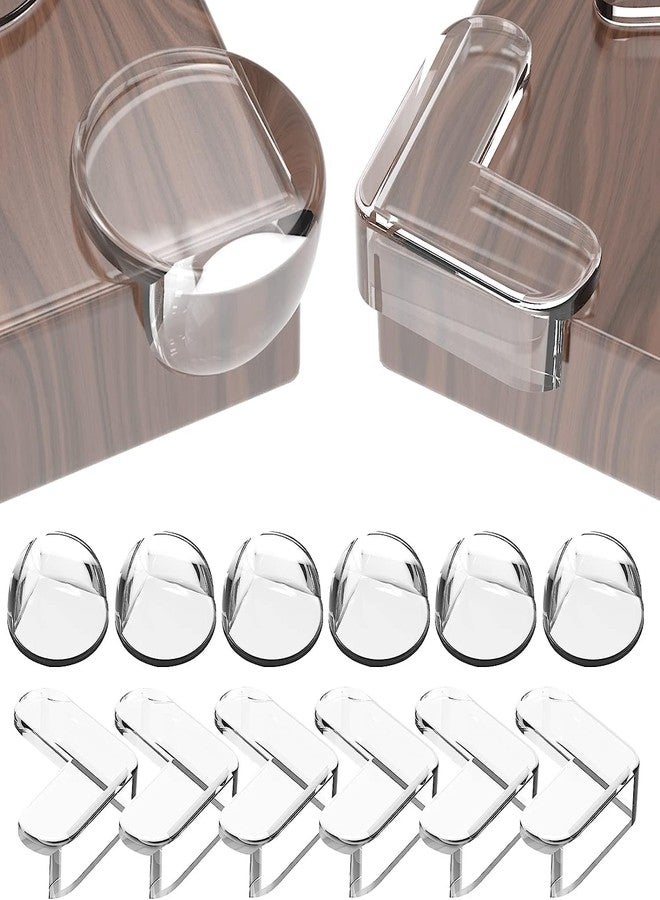 Peakally Baby Corner Protectors, Pack of 12, Self-Adhesive Edge Protection, 2 Shapes, Transparent Table Edge Protection for Various Furniture to Protect Baby from Injury - Image 1