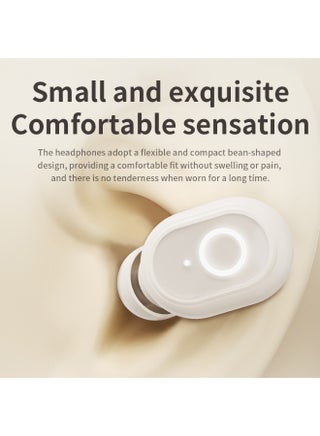 EP113 EUGY SEEN Bean-Style Bluetooth Headphones, Bluetooth 5.4, Lightweight Comfort, 3D Panoramic Sound, All-Day Battery-Beige - view 5