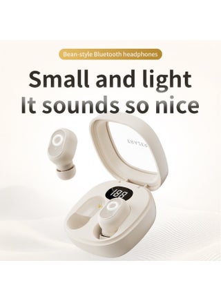 EP113 EUGY SEEN Bean-Style Bluetooth Headphones, Bluetooth 5.4, Lightweight Comfort, 3D Panoramic Sound, All-Day Battery-Beige - view 4