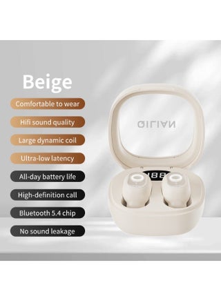 EP113 EUGY SEEN Bean-Style Bluetooth Headphones, Bluetooth 5.4, Lightweight Comfort, 3D Panoramic Sound, All-Day Battery-Beige - view 2