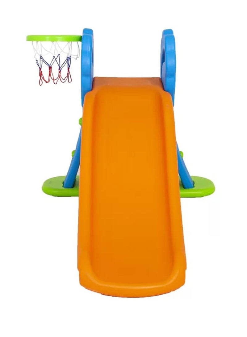 Funz Toddler Kids Slide with Basketball Indoor Outdoor Easy Assembly and Foldable Storage Inside Playset for Over 1 Year Old Boys Girls  - Image 5