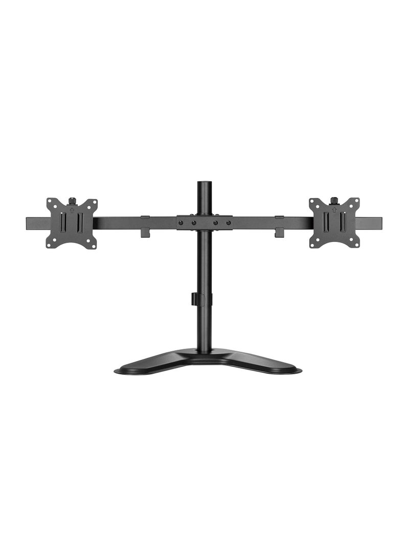 NEWSTAR Dual Monitor Stand for 17–32 Inch Screens | Universal Desktop Mount with Adjustable Twin Arms | Tilt, Swivel & 360° Rotation | VESA Compatible | Holds 2 Monitors up to 9kg Each - Image 1