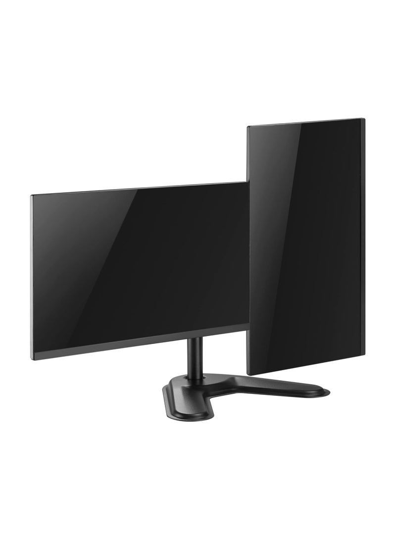 NEWSTAR Dual Monitor Stand for 17–32 Inch Screens | Universal Desktop Mount with Adjustable Twin Arms | Tilt, Swivel & 360° Rotation | VESA Compatible | Holds 2 Monitors up to 9kg Each - Image 3