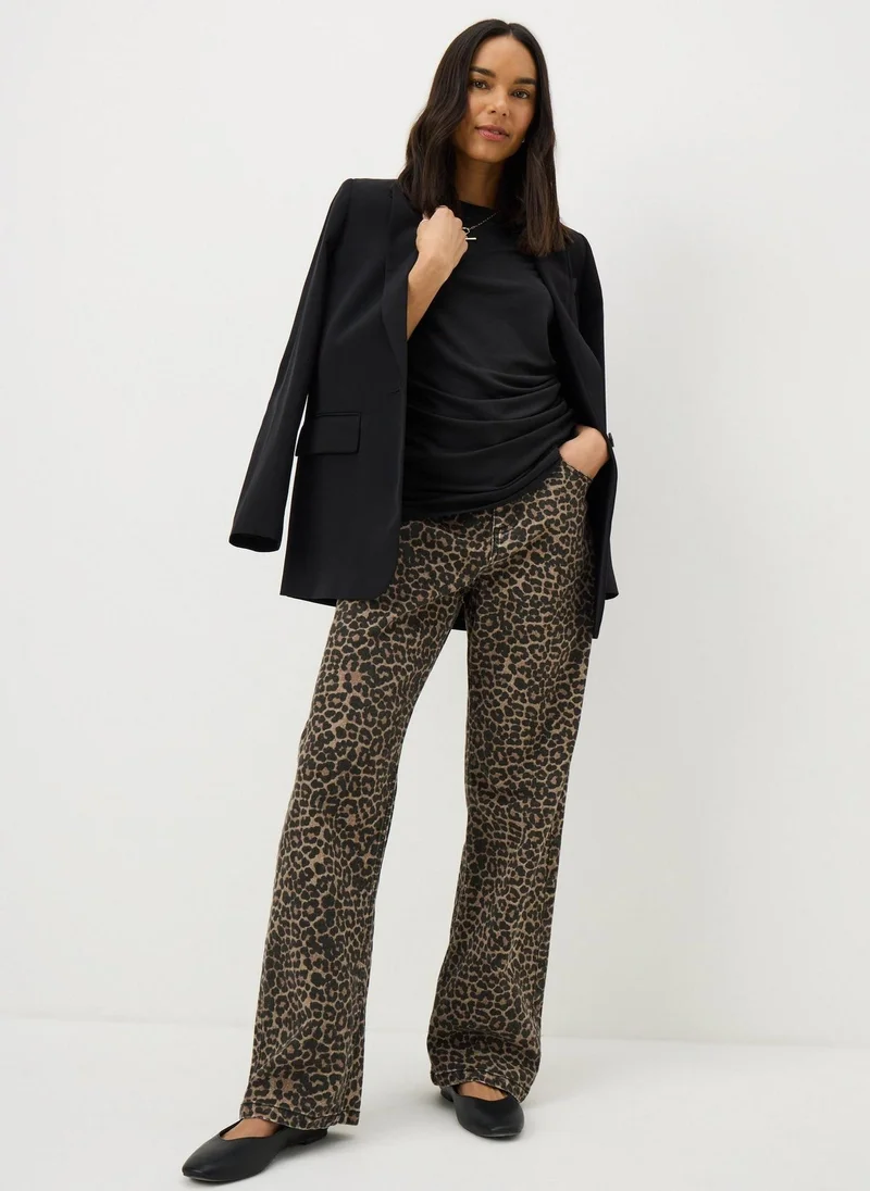 ماتلان Black Short Sleeve Drape T-Shirt