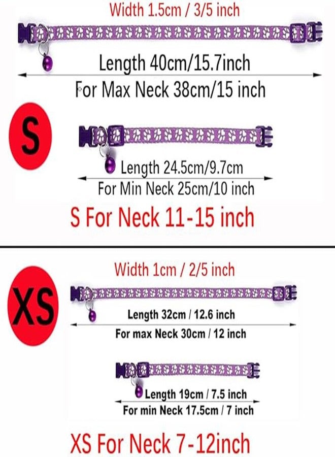 Weimostar Purple Small Dog Collar with Bell, 2-Pack Cat Collar with Bell Reflective Puppy Collar Nylon Soft Adjustable Buckle for XXS XSmall Tiny Boy Girl Pets Female Kitten Yorkie Chihuahua X-Small - Image 5
