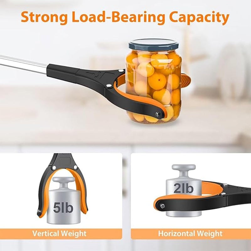 SYTONGTONG 32” Grabber Reacher Tool, Foldable Gripper and Reaching Tool with Rotating Jaw, Strong Magnet Grabber Reacher for Elderly, Lightweight Extra Long Handy for Trash, Use with Wheelchair (Orange) - Image 2