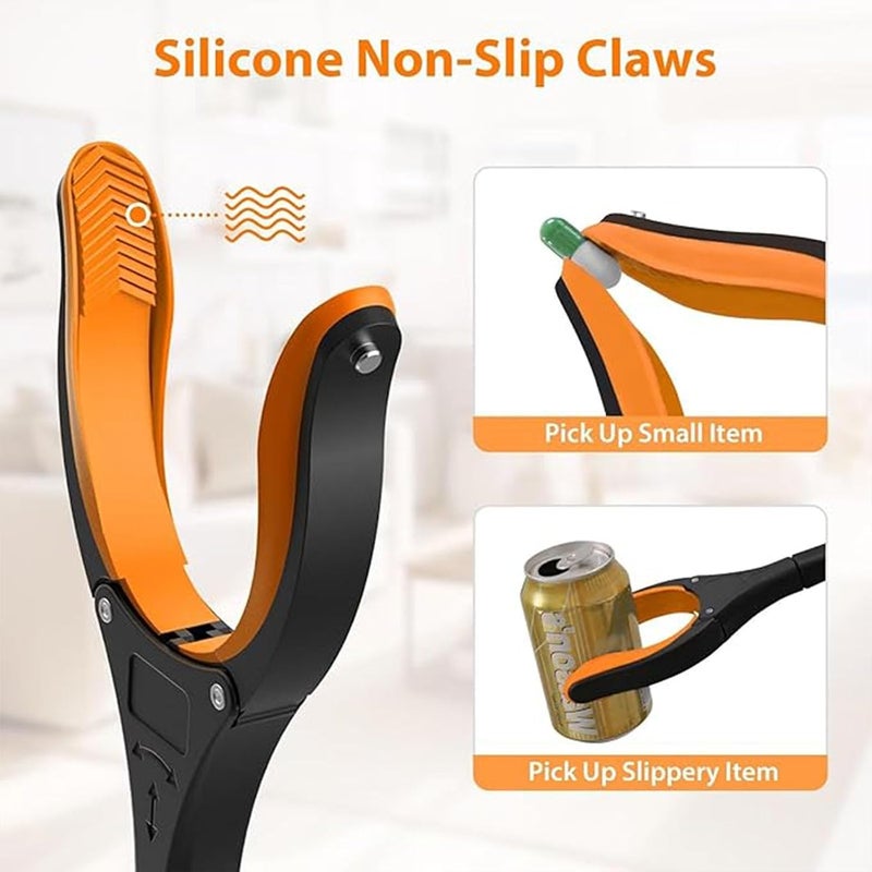 SYTONGTONG 32” Grabber Reacher Tool, Foldable Gripper and Reaching Tool with Rotating Jaw, Strong Magnet Grabber Reacher for Elderly, Lightweight Extra Long Handy for Trash, Use with Wheelchair (Orange) - Image 3