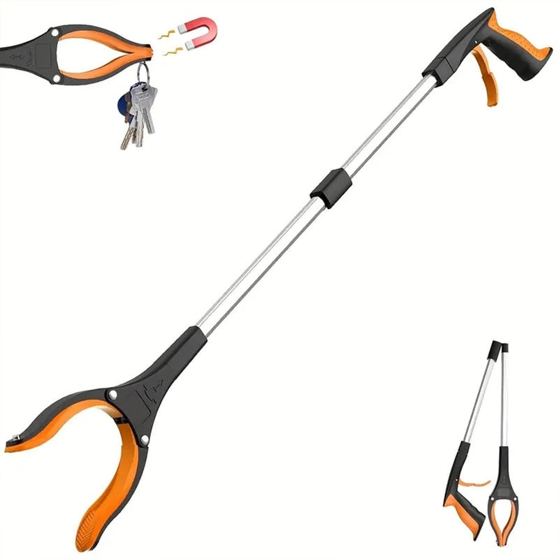SYTONGTONG 32” Grabber Reacher Tool, Foldable Gripper and Reaching Tool with Rotating Jaw, Strong Magnet Grabber Reacher for Elderly, Lightweight Extra Long Handy for Trash, Use with Wheelchair (Orange) - Image 1