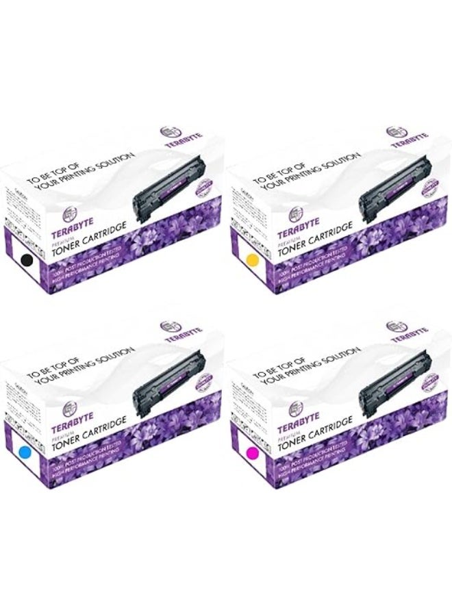 Terabyte 222A مع شريحة تحديث خراطيش الحبر متوافقة مع HP Color LaserJet Pro MFP 3303fdw 3303dw 3388sdw HP LaserJet Pro 3203 3288 (W2220A أسود، W2221A أزرق، W2222A أصفر، W2223A أرجواني) - Image 2