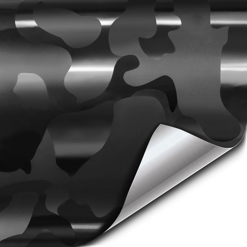 VViViD Stealth Black MultiFinish Camouflage Vinyl Wrap with Air Release 15ft x 5ft