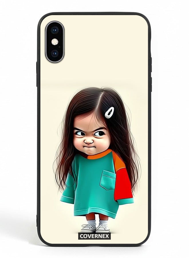 Covernex Apple iPhone X Protective Case Cover Printed Featuring Crumpy Little Girl Expressionist - Image 2