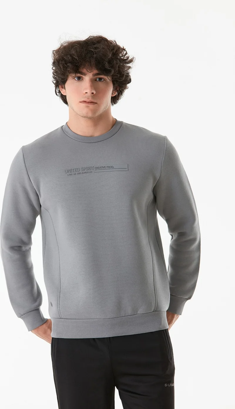 فولامودا Embossed Printed Crew Neck Sweatshirt
