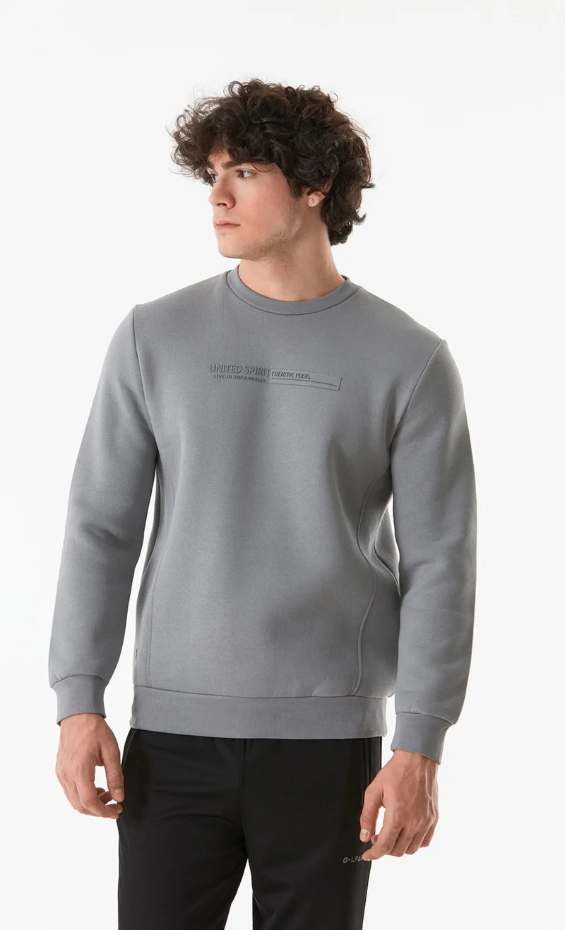 فولامودا Embossed Printed Crew Neck Sweatshirt