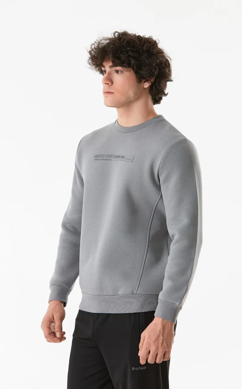 فولامودا Embossed Printed Crew Neck Sweatshirt
