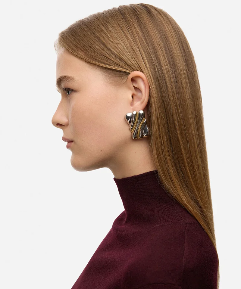 ابيكول Two-Tone Textured Earrings