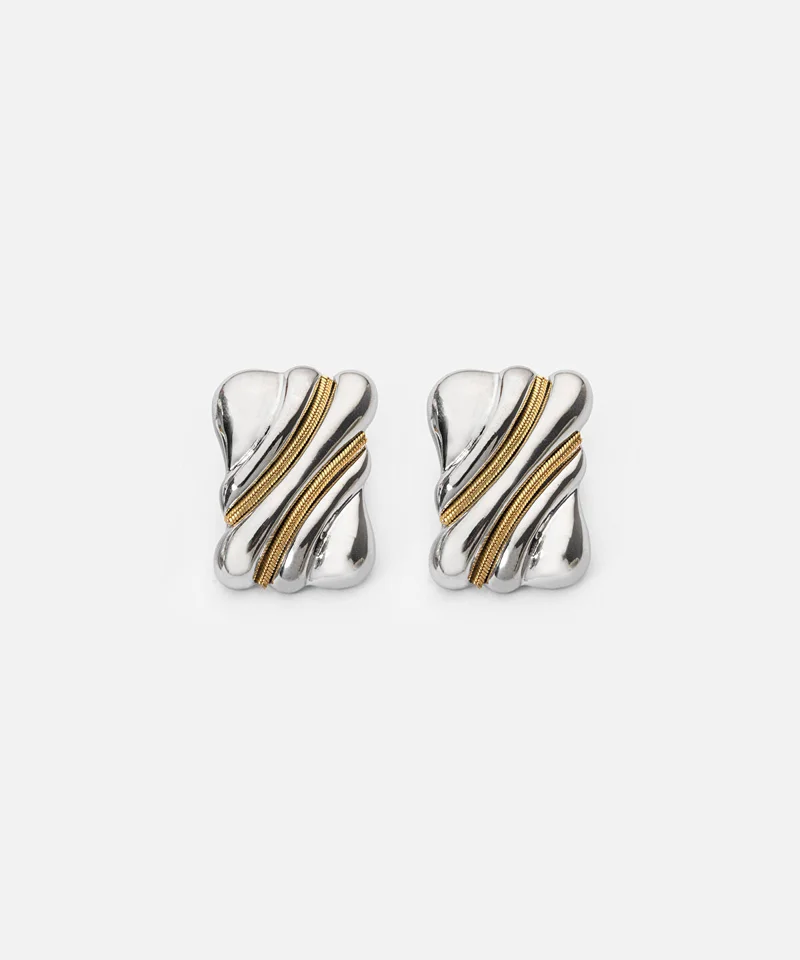ابيكول Two-Tone Textured Earrings