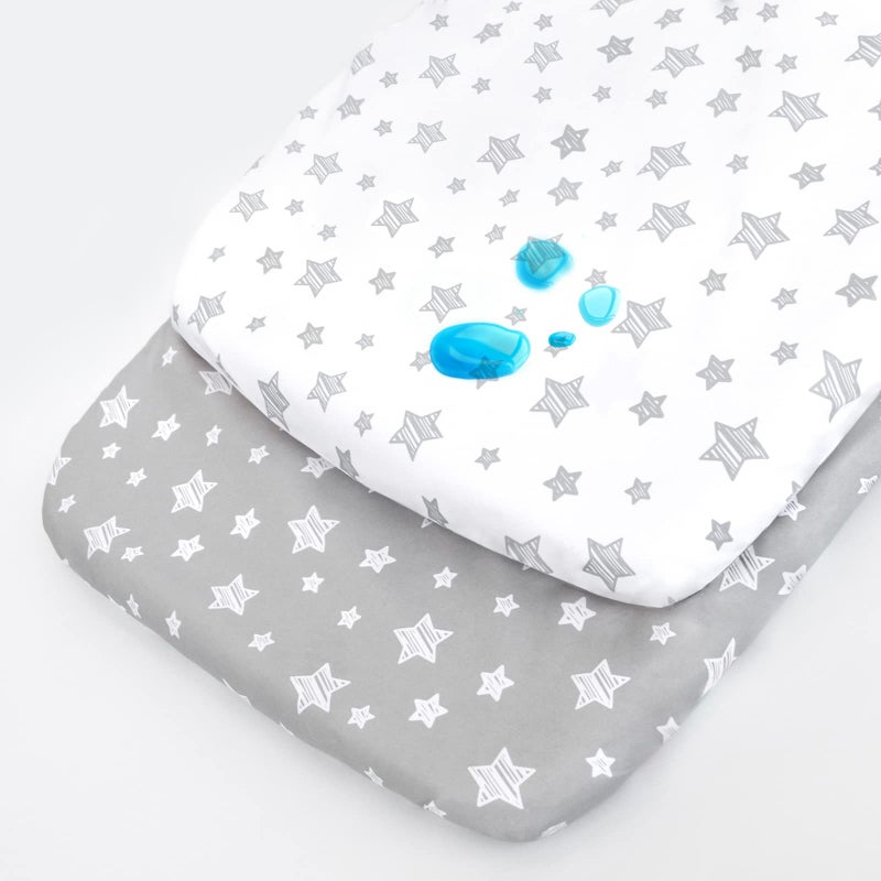 Waterproof Bassinet Sheets 2 Pack Compatible with RONBEI Koola Baby Baby Joy Bassinet 33 X 20 Fits Most bassinets and Cradles