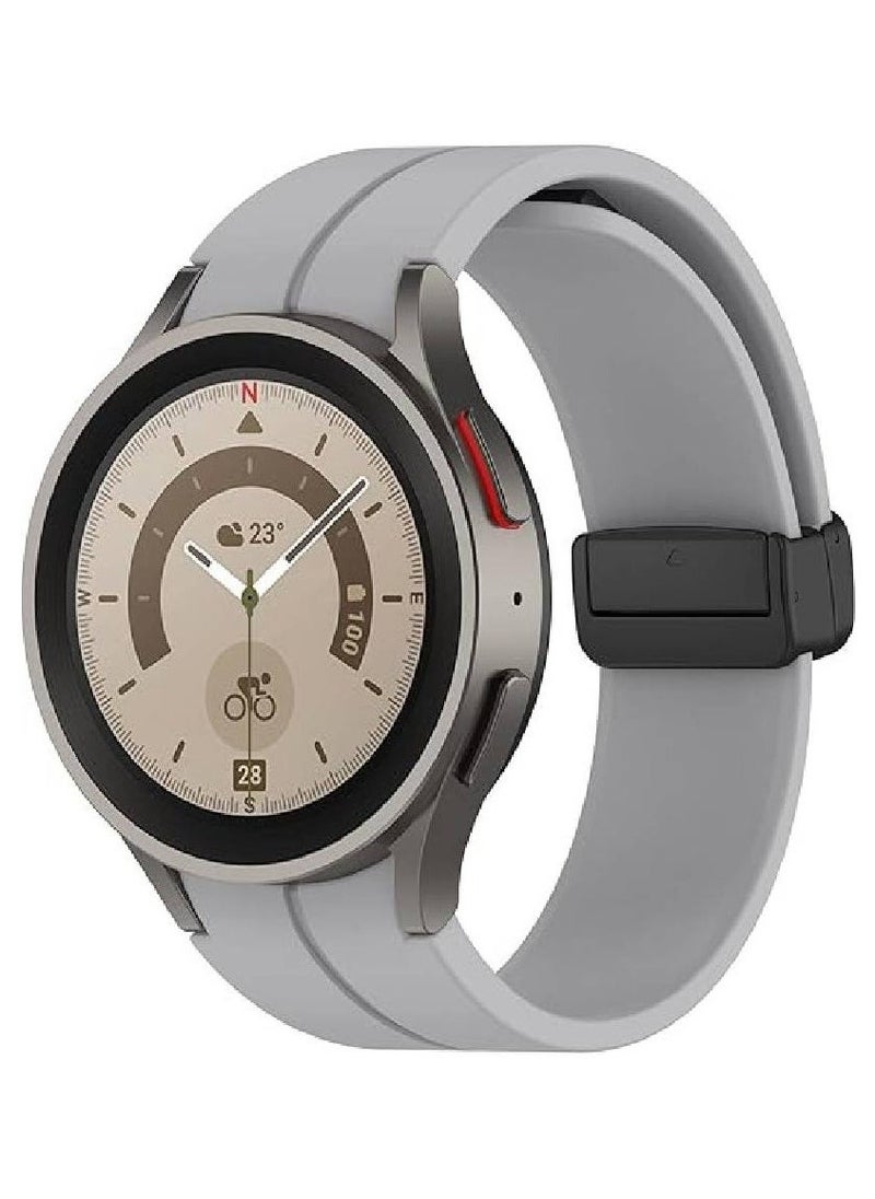 Strap Compatible for Samsung Galaxy Watch 5/Galaxy Watch 4 40mm 44mm Sport Soft Silicone Replacement Band for Galaxy Watch 5 Pro 45mm/Galaxy Watch 4 Classic 42mm 46mm for men women (Gray)  - Image 1
