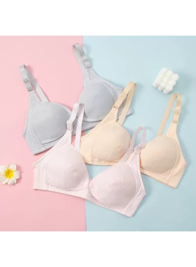 3 Pieces Women Nursing Bra Cotton Front Closer Bra Womens Maternity Breastfeeding Bra - Image 1