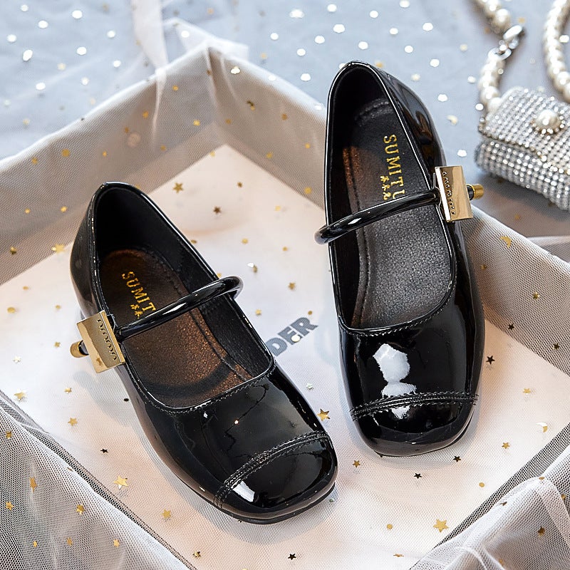 Su Mi Tu Girls' High-Heel Princess Leather Shoes, 2025 Mary Jane Style with Patent Leather and Soft  Sole - Image 2