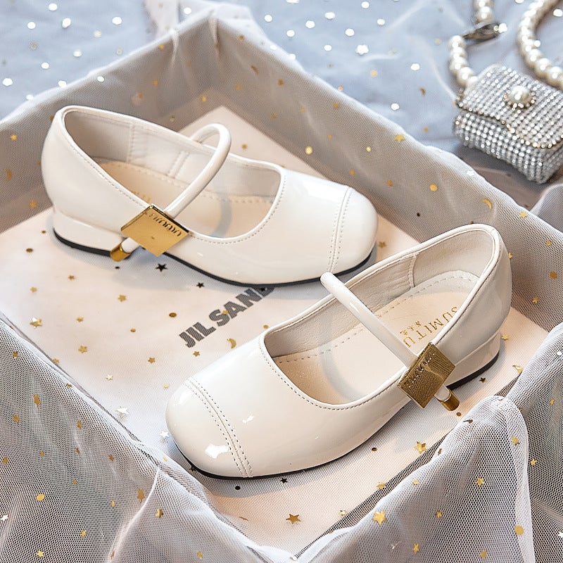 Su Mi Tu Girls' High-Heel Princess Leather Shoes, 2025 Mary Jane Style with Patent Leather and Soft  Sole - Image 3