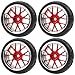 Share Goo ShareGoo Plastics Wheel Rims wRubber Tire RC 12mm Hex Hub Compatible with HSP Tamiya XV01 TT01 Kyosho Traxxas Sakura WLtoys HSP 3Racing 110 RC OnRoad Racing Touring Car Red - Image 4