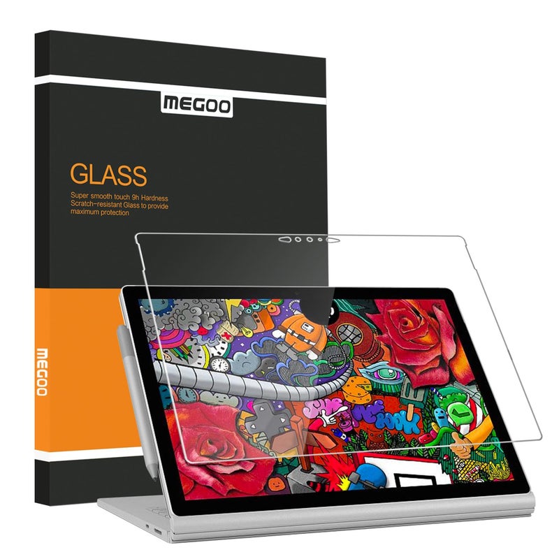 Megoo Screen Protector for Surface Book 3 15 Inch, HD Tempered Glass/Scratch resistant/Rounded Edges, Also Compatible for Microsoft Surface Book 2 - Image 1