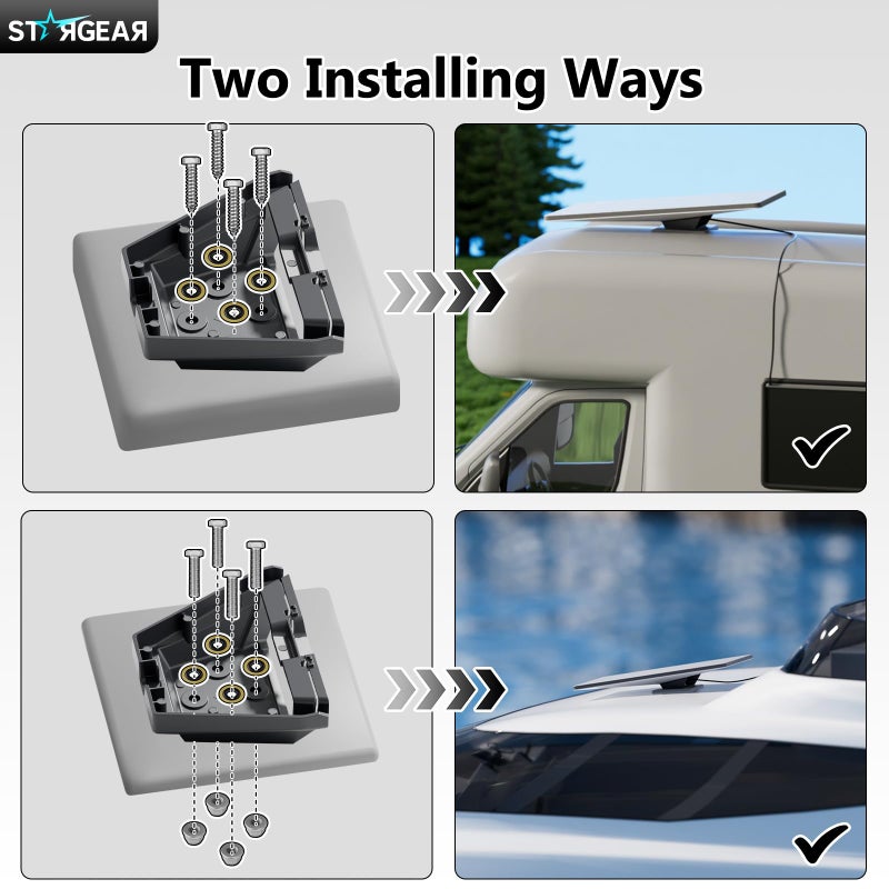 STARGEAR Starlink Gen 3 Mount, Starlink Standard Mounts Mobility Heavy Duty, Anti Theft Flat Mount for Gen 3/V3/REV.4 Satellite Dish, Starlink Kit Accessories for Roof, Car, RV, Boat, Aluminum Alloy - Image 4