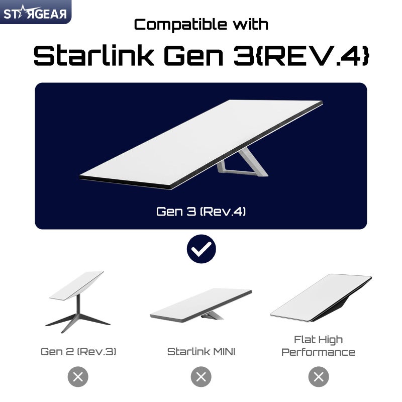 STARGEAR Starlink Gen 3 Mount, Starlink Standard Mounts Mobility Heavy Duty, Anti Theft Flat Mount for Gen 3/V3/REV.4 Satellite Dish, Starlink Kit Accessories for Roof, Car, RV, Boat, Aluminum Alloy - Image 2