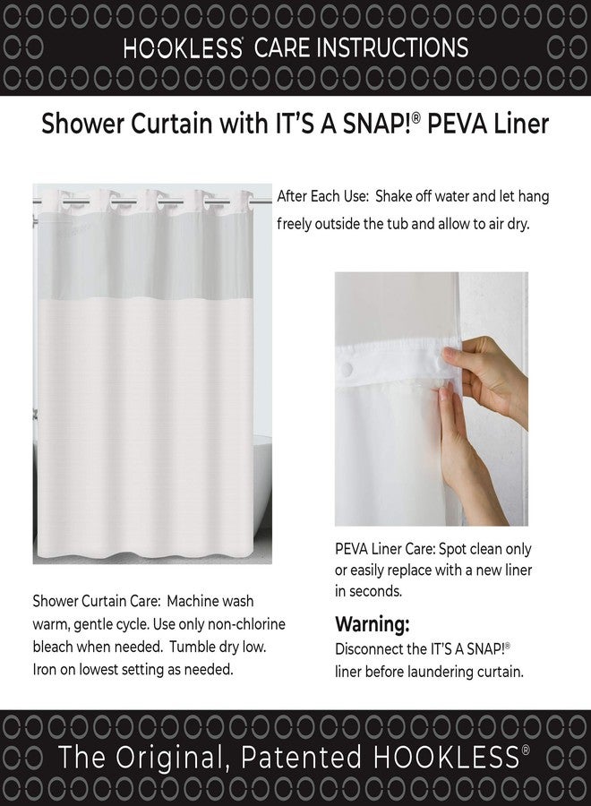 Hookless Cabana Stripe Shower Curtain with Peva Liner - Image 5