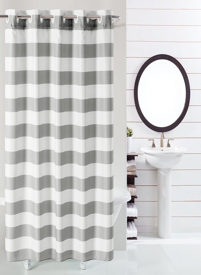 Hookless Cabana Stripe Shower Curtain with Peva Liner - Image 2