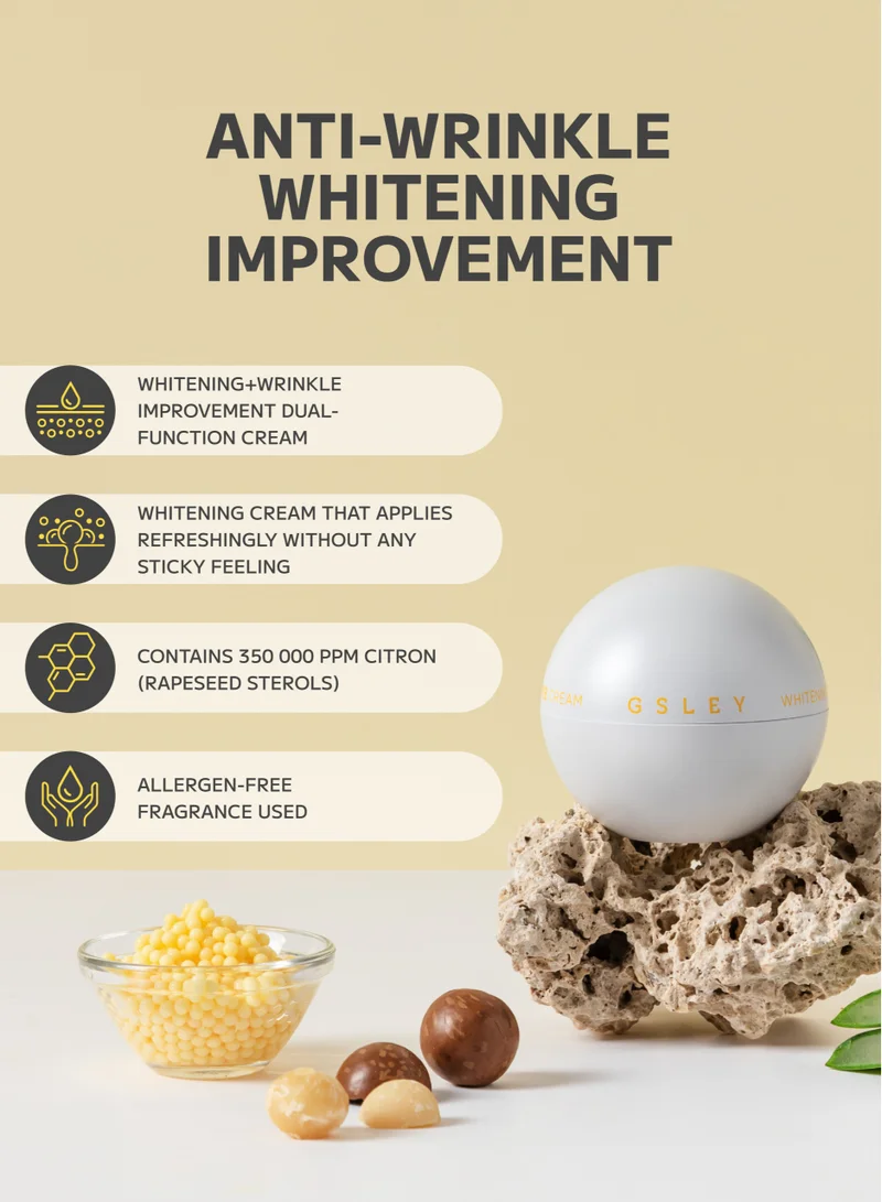 GSLEY Whitening Bomb Cream - Korean Beauty Skin Brightening Cream, Wrinkle Improvement, Moistruising, Organic Rappeseed Extract Cream with Retinol