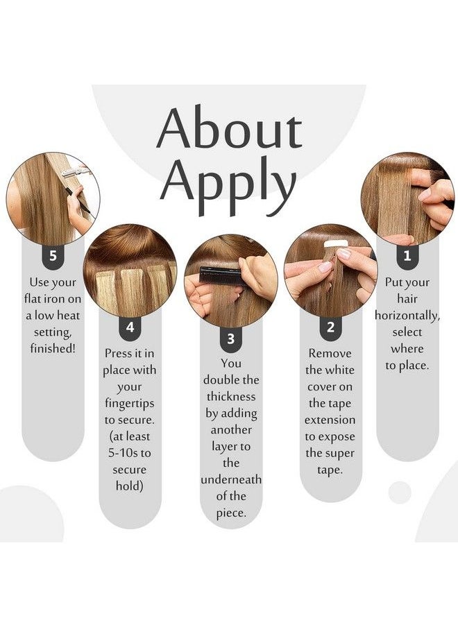 Full Shine - Tape In Hair Extensions Human Hair 20 Inch Hair Extensions For Women Natural Black Fading To 18 Ash Blonde 50Gram 20Pieces Skin Weft Tape Hair Invisible Tape Extensions - Image 1