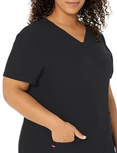 HeartSoul Women's Pitter-Pat V-Neck Scrubs Shirt, Black, Large - Image 3