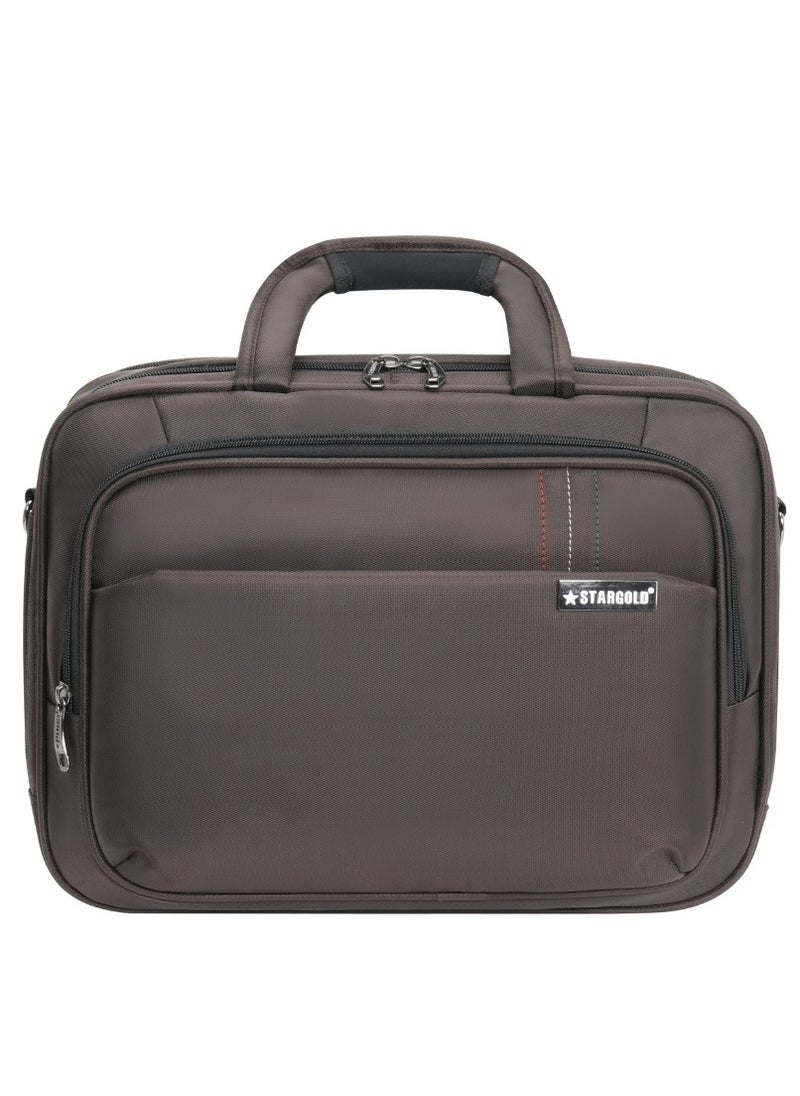 Stargold Laptop Bag, Premium 15.6" Business Briefcase With Multiple Compartments, Padded Shoulder Strap, And Water-Resistant Material, Brown  - Image 1