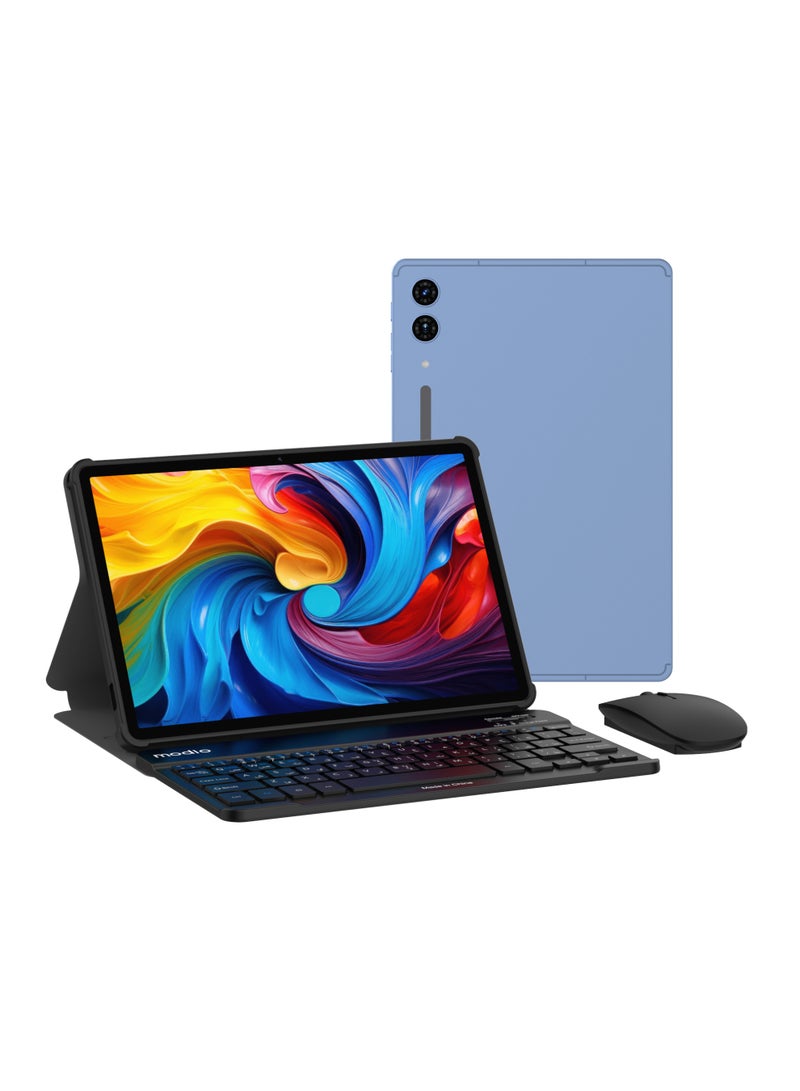 modio M45 10.1-Inch Display Android Tablet with 12GB RAM + 512GB ROM 10000 mAh Battery Keyboard and Mouse - Blue - Image 1