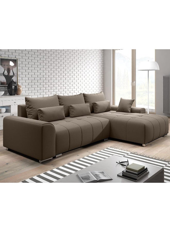 Comfynest Comfynest Corner Sectional Sofa Set For Modern Living Room Elevate Your Space with Comfort and Style (Brown, Left)  - Image 1