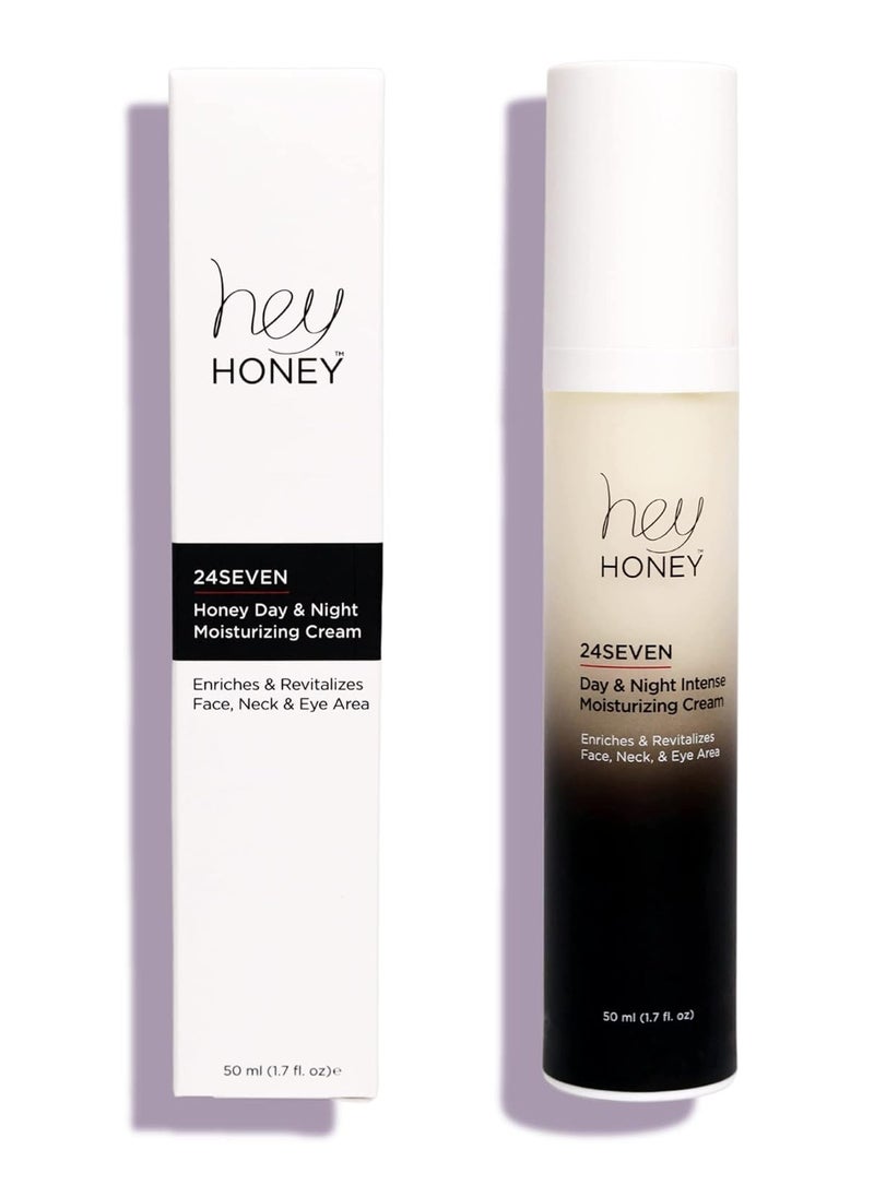 Hey Honey Hey Honey 24Seven Honey Day and Night Moisturizing Cream For Face, Neck & Eye Area | Rich Pro-Beautiful-Aging Intensely Hydrate and Reduce The Appearance Of Fine Lines and Wrinkles | 1.7 Oz 