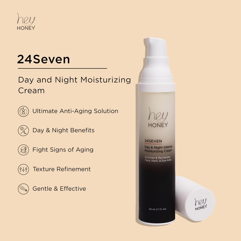 Hey Honey 24Seven Honey Day and Night Moisturizing Cream For Face, Neck & Eye Area | Rich Pro-Beautiful-Aging Intensely Hydrate and Reduce The Appearance Of Fine Lines and Wrinkles | 1.7 Oz - Image 4