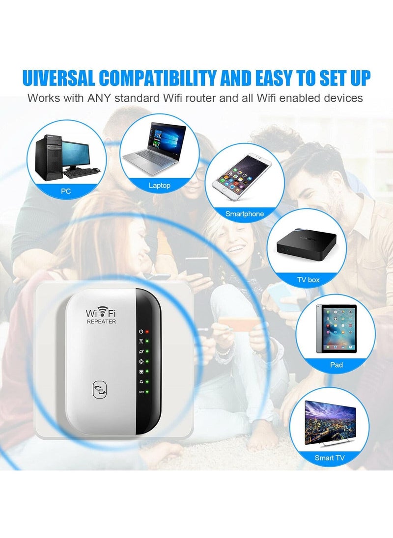 Generic - Wifi Booster Wifi Extender Super Boost Wifi Range Wifi Repeater Up To 300 Mbps Wifi Signal Booster Super Fast Wifi Extender Covers Up To 1500 Sq.Ft And 25 Devices Internet Booster - Image 1