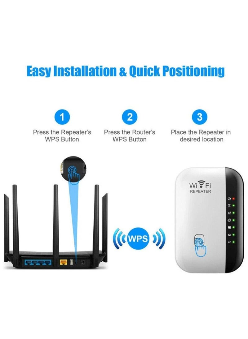 Generic - Wifi Booster Wifi Extender Super Boost Wifi Range Wifi Repeater Up To 300 Mbps Wifi Signal Booster Super Fast Wifi Extender Covers Up To 1500 Sq.Ft And 25 Devices Internet Booster - Image 1