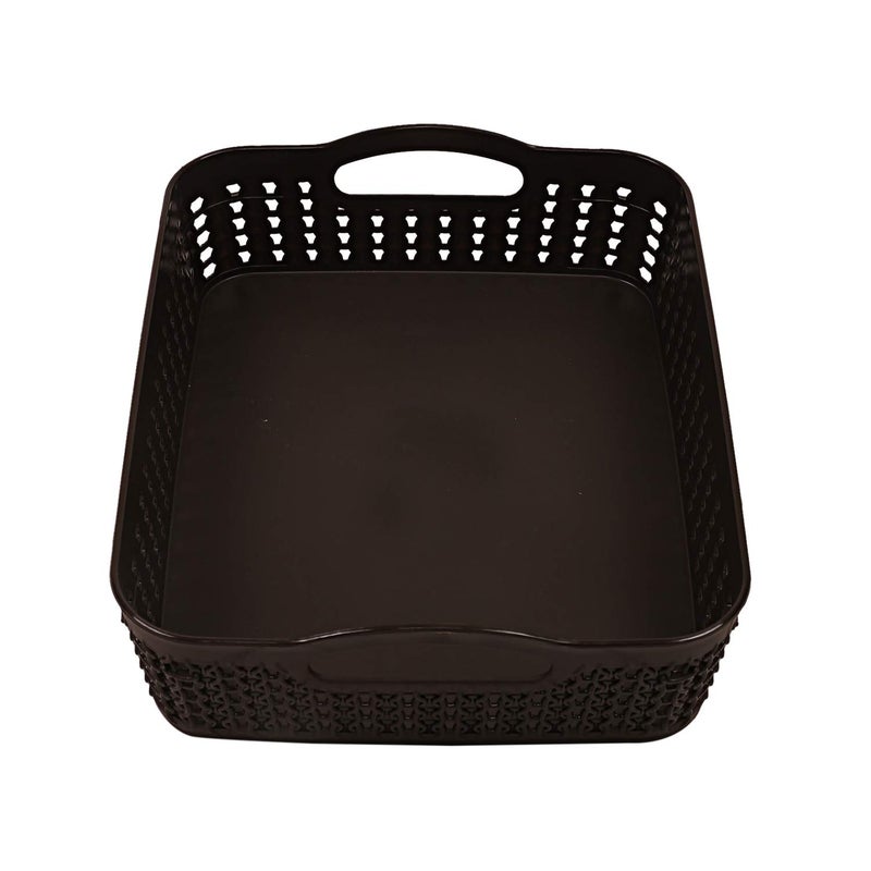 Kuber Industries Plastic 3 Pieces Multipurpose Storage Basket Set (Blue, Grey & Black)-CTKTC25421 - Image 5