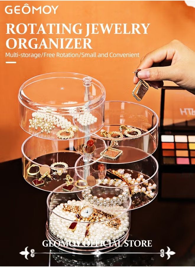 Geomoy 2PCS Rotating Makeup Organizer 360 Degree Spinning Storage Display Case Clear Acrylic Vanity & Bathroom Organizer for Skincare Perfume Cosmetic Beauty Make up Products - Image 5