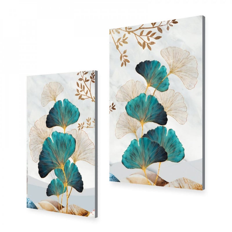 ماركتنا لوحة قماشية ثنائية بتصميم مودرن بنقشة وردة بمقاس اجمالي 80×60 سم - Image 2