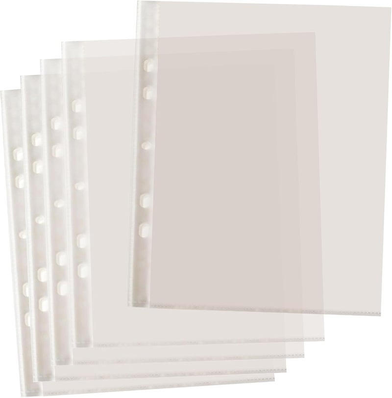Janrax Pack of 20 A5 Glass Clear Punched Pockets by - Image 1